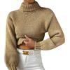 Generic Maglioncino Natale Maglie Donna Manica Lunga Maglione Donna Maglione Pullover Casual Lavorato A Maglia A Maniche Lunghe Maglioni Firmati Giacca in Maglia Khaki M
