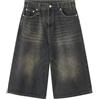 FYHTC Donne Y2K Baggy Jean Shorts, Pantaloncini Bermuda in Denim a Vita Bassa con Tasche, Larghi Gamba Larga Sfilacciati Cargo da Carpentiere(Blue-02,XXX-Large)