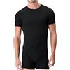 Liabel 3 t-Shirt Corpo Uomo Bianco Caldo Cotone Mezza Manica Girocollo 02828/e23 (4/M, Nero)