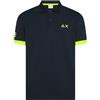 SUN68 Polo con Maxi Logo in Cotone (IT, Testo, L, Regular, Regular, Nero)