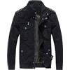 Dasongff Giacca casual da uomo Cargo Bomber Militare Autunno Militare Antivento Giacca Mezza Stagione Cargo Collo Alto Molte Tasche Giacca Bomber Casual, A2 Nero, XXXL