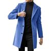Duohropke - Cappotto invernale da uomo, slim fit, a due pezzi, per business e tempo libero, in lana, con colletto alla coreana, Peacoat, con giacca interna integrata, calda, cappotto corto invernale