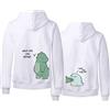KMCOJIA Dinosauro Carino Felpa con Cappuccio per Coppia,Manica Lunga di Spessore Sweatshirt con Tasche, Idea Regalo per San Valentino（1 pièces） Green-Black-L