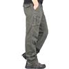 Upnsuces Taglie Forti Uomo, 100% Cotone Loose Pantaloni da Lavoro Uomo, Resistente All'abrasione Dritto Vita Media Tinta Unita Abbottonatura con Zip Multitasche, con Elastici Pantalaccio Uomo