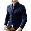 shownicer Cardigan Maglioni da Uomo Invernale a Maniche Lungh con Collo a Bavero Giacca con Bottoni Uomo Casual Slim Spessa Caldo Maglioni con Tasche A Nero M