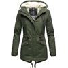 MARIKOO Giacca invernale da donna Parka giacca invernale foderata in pelliccia sintetica B376, nero-nero, M