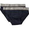Dirk Bikkembergs Slip Uomo Bikkembergs Confezione 2 Pezzi Elastico a Vista Cotone Elasticizzato Underwear Articolo BKK1USP02BI Bipack Briefs, Navy, M - EU M - US S - FR 3