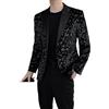 UIOKLMJH Giacca da Uomo con Paillettes da Cantante Giacca da Palcoscenico Giacca da Lavoro Casual da Lavoro Black L
