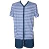 RAGNO Pigiama Uomo Corto Maglia Mezza Manica Aperto Davanti in Maglina di Cotone Articolo U888N0, B88F Fantasia Naval accademy geometrie, Taglia 54