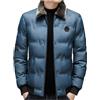 HAOLEI Bomber Uomo Invernale Piumino Impermeabile Antivento Moto Giubbotto in Pile Vintage Bomber Fodera Giacca Invernale Cappotto Elegante con Cappuccio Zip Lungo Parka Giubbino Cappotti Leggero Quotidiano