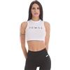 FGM04 Donna - Canotta Crop Essential, Bianco/Nero, XS-S/M-L, Scollo Tondo Classico per Massimo Comfort, Tessuto 4 Stagioni, 100% Made in Italy (IT, Testo, M, L, Regular, Regular, Bianco)