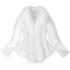 EMUKFD Scialle da donna di lusso in pelliccia sintetica avvolge mantello cappotto peloso pelliccia sintetica scialle oversize avvolge mantello poncho mantello capo Outwear, bianco, XL