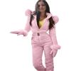 LOKLNEYK Tuta da Neve Donna, Pantaloni Neve Donna Taglie Forti Impermeabile 2 Pezzi Completa Snowboard Set Elegante Calda Completo Trekking Abbigliamento 2#Nero L