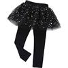 Yao Leggings senza piedi per bambine con gonna a tutù Ruffle Twinkle Star Rock elasticizzata in cotone, grigio., 5 anni
