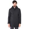 Ciabalù Parka Uomo Invernale Elegante Imbottito Impermeabile con Cappuccio Cappotto Soprabito Lungo Vestibilità Slim Fit Casual Formal (IT, Testo, 3XL, Regular, Regular, Nero)
