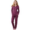 Noidinotte; more than pyjamas Noidinotte - Pigiama Donna Caldo Cotone Articolo Rigato. - L Bordeaux