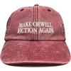 Vivian Flytrap Unisex Make Orwell Fiction Again Cappellino da Baseball Ricamato Lavato - Red