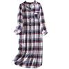 DSKK Camicia da Notte Donna Maniche Lunghe Cotone Flanella Plaid Scozzese Pigiama Abbottonato Pigiama da Donna (4#,XXL)