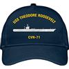 456 Cappello Piatto Theodore Roosevelt CVN 71 Modello di Nave Marina Militare Movimento Berretto per Tennis Traspirante Viaggiberretto Classic Ciclismo Cappellino da Baseball Campeggio
