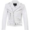 Infinity Leather Giacca da Motociclista da Uomo in Pelle Blu Navy con Logo Brando 4XL
