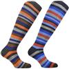 CALZE PRESTIGE (2 PAIA) Calze uomo lunghe a righe multicolor, calde e morbide in pregiatissimo filato lana-cashmere -100% Made in (Brescia) Italy (A5)