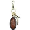 DD Firenze Portachiavi Ovale in vera pelle - D&D0801- Marrone - Made in Italy (Cuoio)
