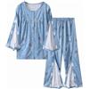 Generic Set pigiama da donna - Confezione da 2 comode camicie da notte post-operatorie per la riabilitazione loungewear comodo pigiama con tasche girocollo top gamba dritta pantaloni casual due pezzi pigiama