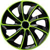 NRM Copricerchi STIG EXTRA nero/verde, set da 4 pezzi
