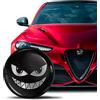 SkinoEu Compatibile con Alfa Romeo Stemma Cofano Anteriore Stemma Bagagliaio Posteriore 74mm per Giulietta 940 Mito 156 147 159 GT Brera Spider Nero Argento EA 19