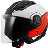 Generic LS2 OF616 Casco Airflow II Cover Matt White Red Opaco XL Nuova Omologazione