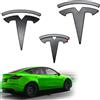 Shop4EV Logo Emblema per Tesla Model Y Nero Opaco Set da 3 Pezzi Anteriore/Posteriore/Volante Accessori (Tesla Model Y)