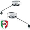 FAR COPPIA SPECCHIETTI RETROVISORI PER SCOOTER PIAGGIO BEVERLY 250 2006 CROMO CROMATO FAR
