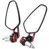 Yosoo Health Gear Specchi retrovisori per moto universali, specchi laterali grandangolari per moto Moto in lega di alluminio 7/8 22mm specchi retrovisori laterali lato barra(Rosso)