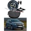 D'ANGELO 1988 Kit Ruotino di Scorta 16 compatibile con Dacia Sandero - Sandero Stepway - Sandero Streetway con Cric, Chiave e Sacca