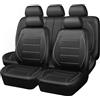 Generic Coprisedili E Poggiatesta per MG HS SUV Ⅱ 2024 2025 2026-, In Ecopelle Traspirante, Compatibili Con Airbag E Lavabili,Grey