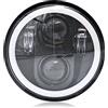 SIUKE Faro LED 5-3/4 '' 5,75 pollici Faro LED per moto con fascio Hi/Lo DRL Indicatore di direzione 5,75 pollici Luce di guida ad angolo rotondo