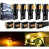 NATGIC T10 W5W 168 Lampadina a Led Ambra Super Bright 5630 6SMD Chipset 2W 12V 3500K 450LM per luci Interne Auto, Luci di Lettura, Luci Targa, Plafoniere, Luci Laterali (Confezione da 10)