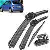 XQSSB Tergicristallo Anteriore E Posteriore Spazzole Tergicristallo Set per Nissan per Micra K12 11.2002-05.2005 Parabrezza Parabrezza Lunotto Posteriore 21+18+12 Tergicristallo