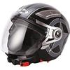 BHR 93285 Casco Doppia Visiera Modello Double 709, Star Nero, S