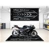 wibeart Tappetino da parcheggio MPM per Moto ZX-10R, Lavabile, Antiscivolo, Resistente all'olio e all'Acqua, per Garage, Showroom e Officina | Dimensioni 1: 86.6 x 39.4/220 x 100 cm
