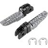 Yuecoom Coppia pedane anteriori moto in lega di alluminio anteriore sinistra destra adatta per Yamaha MT‑03 MT‑25 MT‑07 MT‑09 R3 XJ6(Titanio)