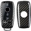M.JVisun Genuino Fibra di Carbonio Custodie per Chiavi Auto Per Mercedes-Benz AMG A220 Classe CLS Classe E E63S GLE 350 4Matic Classe S Cover Chiave Guscio - Per AffalterBach Distintivo Logo - Nero