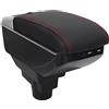 OYHCM Bracciolo Centrale per Opel Corsa D 2006-2014, Doppio Scomparto, Pelle Nera, Facile da Installare, Accessorio Auto Personalizzato
