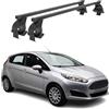 OMAC Barre Portapacchi Trasversali in Acciaio per Ford Fiesta mk6 2013-2017 FL - Antifurto Incluso - Testato con City Crash - DIN 75302:2019 - ISO/PAS 11154:2006 - Carico Massimo 50 kg Nero