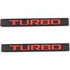SGW 2 pezzi TURBO Emblema Auto Parafango Posteriore Parafango Distintivo Posteriore Decalcomanie Modificato Turbo Emblems Adesivi Decorazione TURBO Emblema Badge Ricambio per tutte le Auto (Nero Rosso)