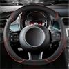 EMENAR Copri Volante Per Fiat 500 Per 500E Per 500L Per 500X 36CM Coprivolante Per Auto Accessori Auto In Pelle Microfibra Copristerzo Auto (Misurare : RED D SHAPE)
