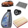 OP Kit tagliando 3 filtri + 4L olio Q8 0W20 per Volkswagen Polo 6 1.0 benzina 2017+