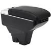 OYHCM Bracciolo Centrale per Citroen C3 MK3 2016-2024, Doppio Scomparto, Pelle Nera, Facile da Installare, Accessorio Auto Personalizzato