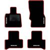QUEMAR Tappetini Auto per Alfa Romeo Stelvio, Bordo Rosso, 4 Ricami | dal 2016 / Kit Tappeti Moquette e Gomma su Misura / Set 2 Anteriori + 2 Posteriori / Ricami e Colori Personalizzati