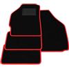Generico Tappetini compatibili con Fiat Punto 188 1999-2010, bordo rosso, kit tappetini auto personalizzati, set tappeti in velluto, tappeto auto